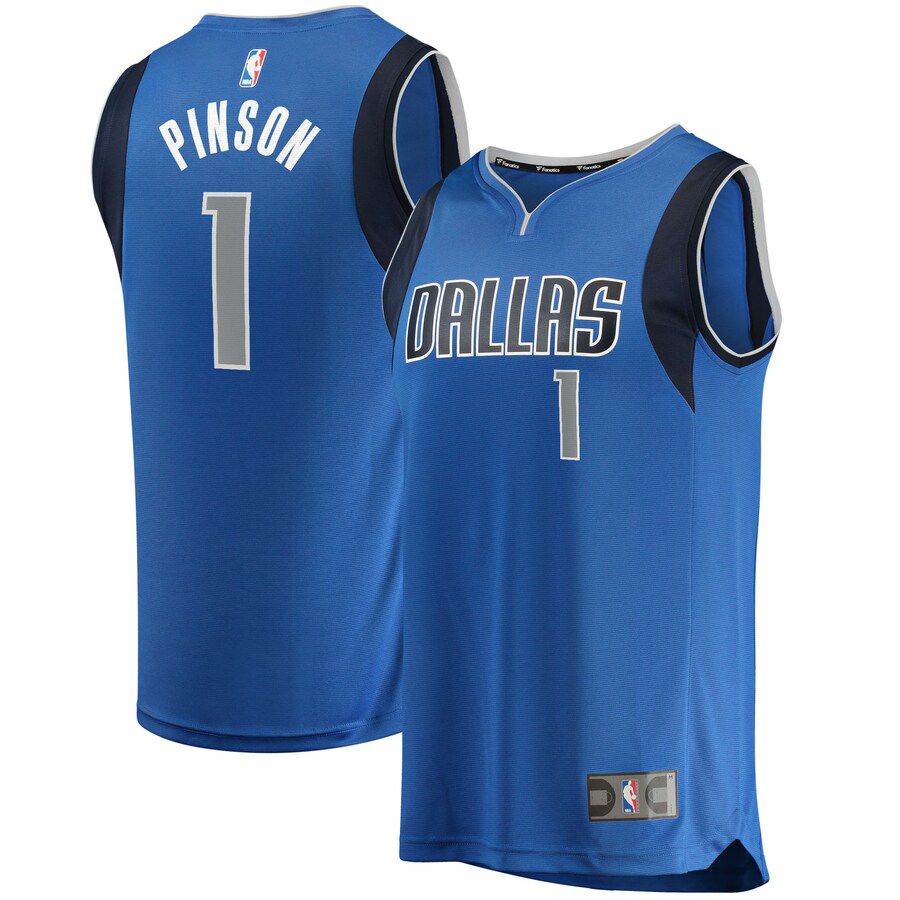 Men Dallas Mavericks #1 Theo Pinson Fanatics Branded Blue Fast Break Replica NBA Jersey->dallas mavericks->NBA Jersey